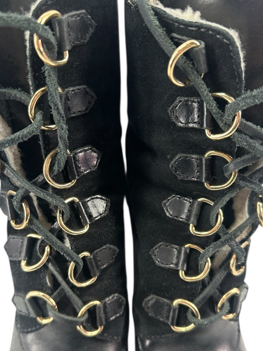 Michael Kors winter warrior clog boots Black leather shearling lined heeled sz 8 - Picture 5 of 14